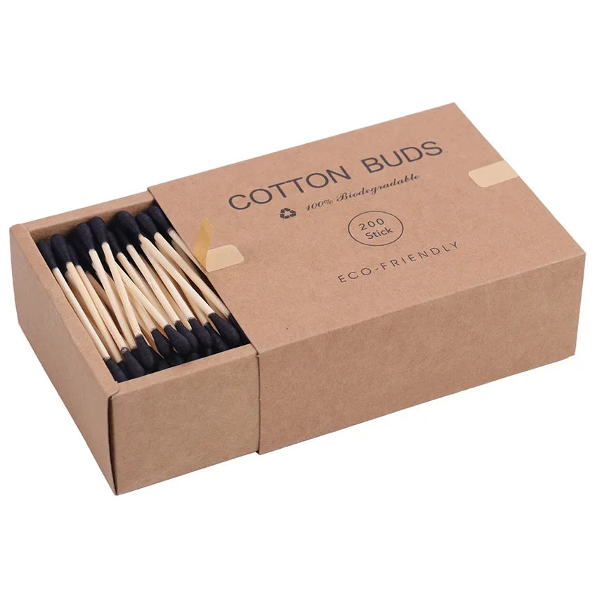 200PCS/Box Double Head Cotton Swab Women Makeup Cotton Bamboo Sticks Ears Cleaning Health Care Cleaning Tool - My Store