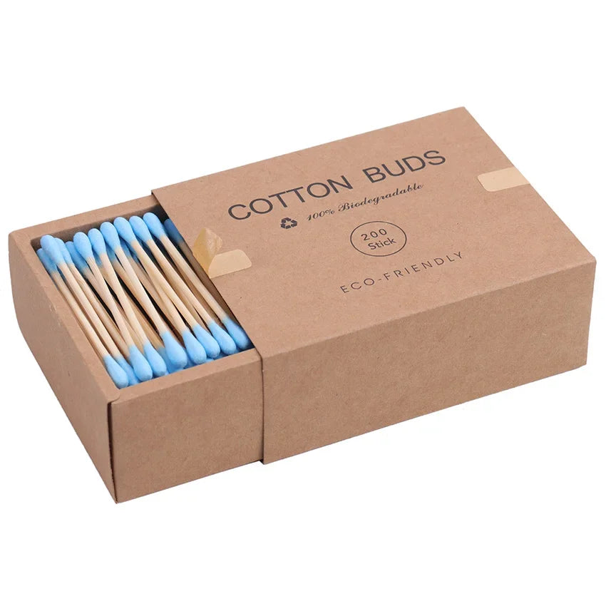 200PCS/Box Double Head Cotton Swab Women Makeup Cotton Bamboo Sticks Ears Cleaning Health Care Cleaning Tool - My Store
