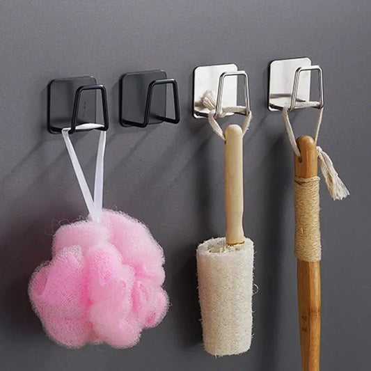 Kitchen Sink Sponge Rack Stainless Steel Drain Storage Holder Self Adhesive Wire Ball Rag Brush Drying Organizer Sink Wall Hooks - My Store