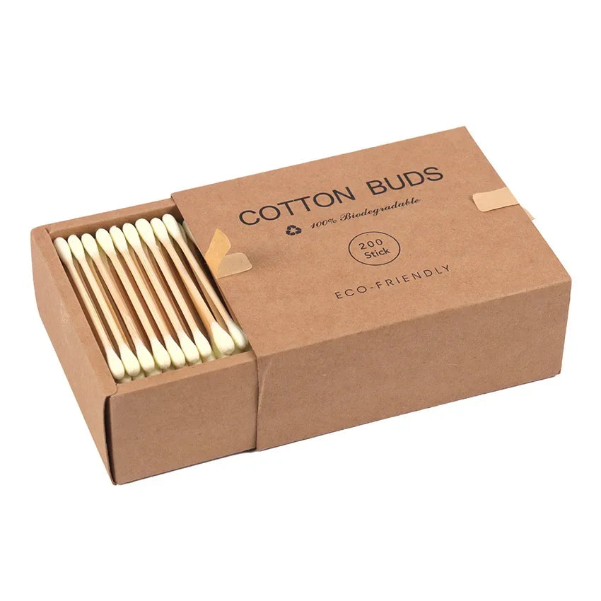 200PCS/Box Double Head Cotton Swab Women Makeup Cotton Bamboo Sticks Ears Cleaning Health Care Cleaning Tool - My Store