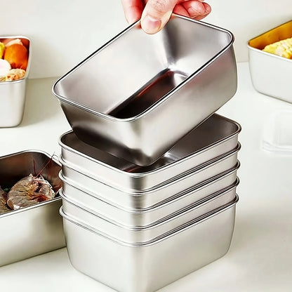6-Piece Stainless Steel Food Storage Containers Set With Lids - Leakproof, Stackable & Reusable For Camping, Picnics, School - My Store