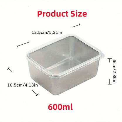 6-Piece Stainless Steel Food Storage Containers Set With Lids - Leakproof, Stackable & Reusable For Camping, Picnics, School - My Store