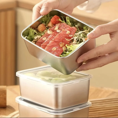 6-Piece Stainless Steel Food Storage Containers Set With Lids - Leakproof, Stackable & Reusable For Camping, Picnics, School - My Store